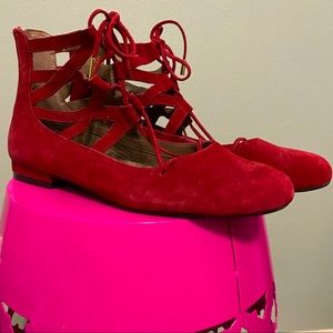 Aerosols Red Suede Goddess Flats